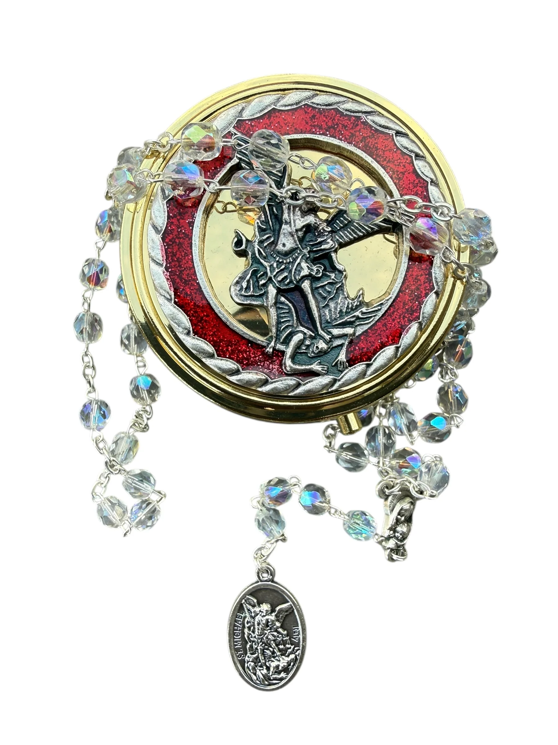 St. Michael the Archangel Devotional Rosary with Metal Rosary Case